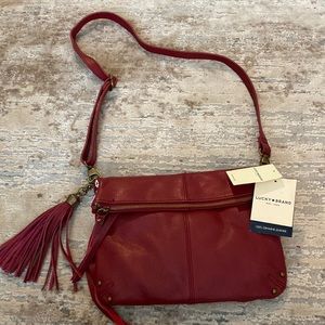 Brand New with tags Maroon Lucky Cross Body Bag 100% Real Leather